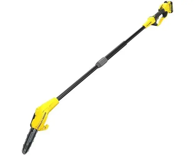 Fierastrau cu lant si tija telescopica pentru crengi Stanley Fatmax SFMCPS620M1-QW, Lama 20 cm + Acumulator 18 V 4.0 Ah si Incarcator