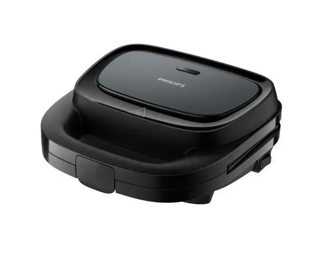 Sandwich-maker Philips HD2330/90 seria 3000, 750 W, Plite neaderente si versatile pentru sandwich-uri, panini si altele, Leduri indicatoare, Sistem de blocare rapida, Comutator pornit/oprit (Negru)
