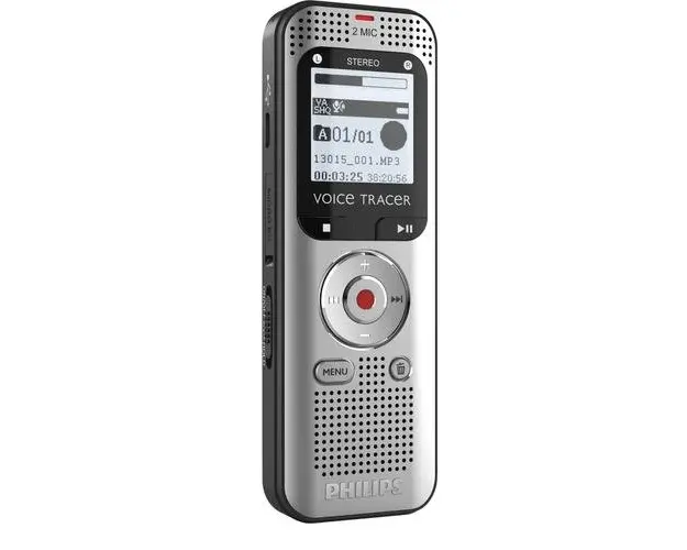 Reportofon Philips DVT2015, USB, Cu baterii, 8GB, Jack 3.5mm, Radio (Argintiu/Negru)