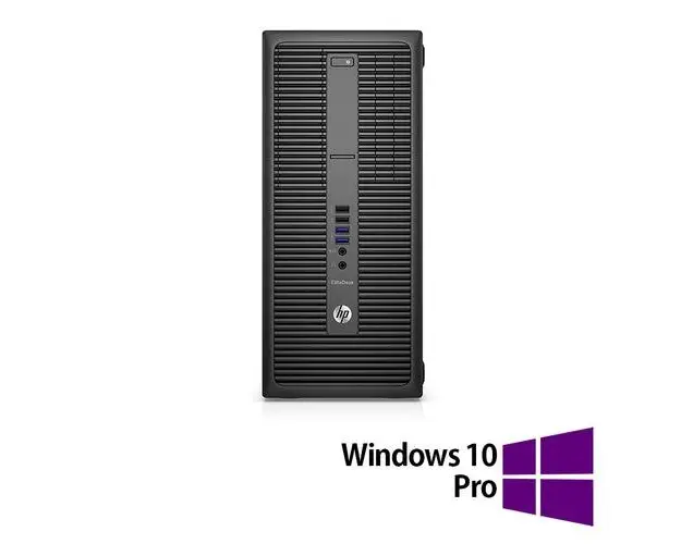 Calculator Sistem PC Refurbished HP 800 G2 Tower, Intel Core i5-6500 3.20GHz, 8GB DDR4, 256GB SSD + Windows 10 Pro