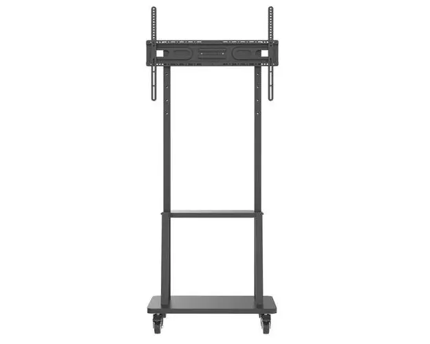 Stand TV mobil pe roti, raft pentru dispozitive multimedia, 32 - 70 inch, reglabil, Techly ICA-TR3390, Negru