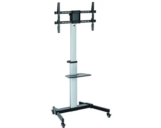 Stand TV aluminiu, universal, reglabil inaltime, raft inclus, 37 - 86 inch, Techly ICA-TR1546