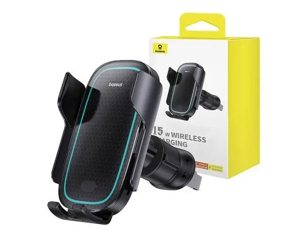Suport auto pentru incarcare fara fir, Baseus Milky Way Pro Series, 15W, Negru