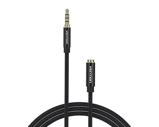 Cablu prelungitor audio Vention BHCBI, TRRS 3,5 mm tata la 3,5 mm mama, 3 m (Negru)