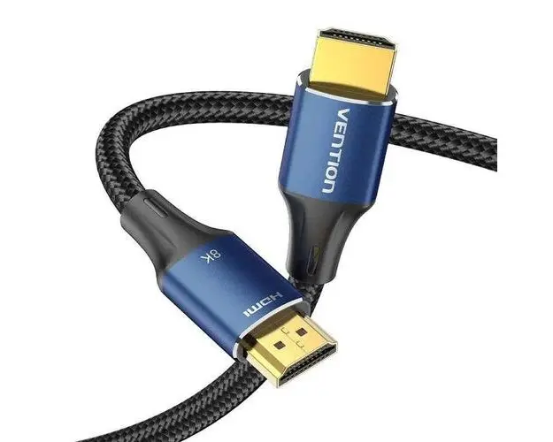 Cablu video Vention, HDMI(T) la HDMI(T), 1.5m, rezolutie maxima 8K la 60Hz/4K la 120Hz, conectori auriti, cupru/argint, bumbac braided, „ALGLG”