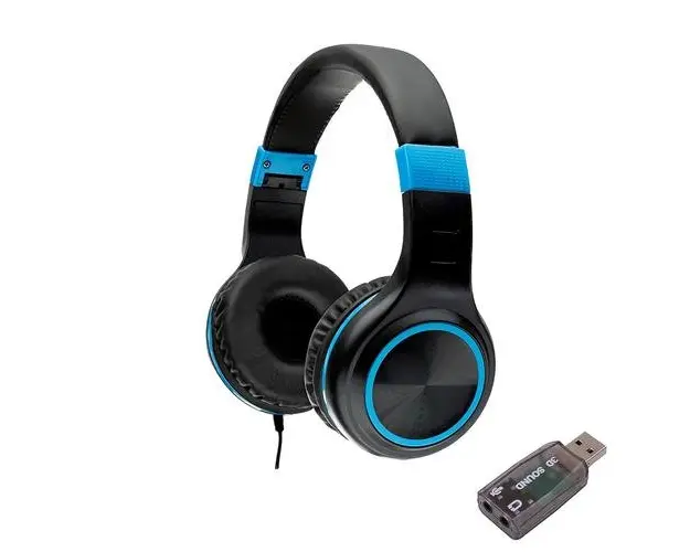 Casti Gaming Spacer SPHS-PEARL-BL-USB, Cu fir, Microfon (Negru/Albastru)