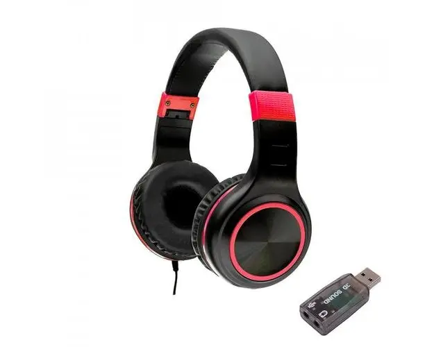 Casti Gaming Spacer SPHS-PEARL-RD-USB, Cu fir, Microfon (Negru/Rosu)