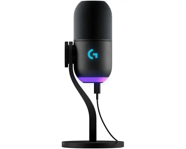 Microfon Gaming Logitech Yeti GX Dynamic RGB, LIGHTSYNC, Negru