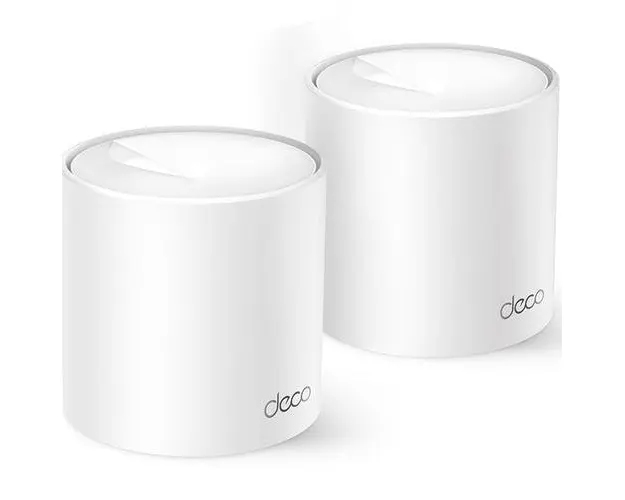 Sistem Mesh TP-Link Deco X10 (2-pack) Wi-Fi 6 Dual-Band Gigabit AX1500, cu acoperire completa pentru casa, Seamless Roaming, Self-Healing, Adaptive Path, Antivirus, Control Parental si Control Vocal (Alb)