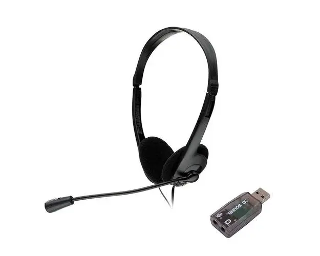 Casti Call Center Spacer SPK-223-USB, Cu fir, Microfon (Negru)