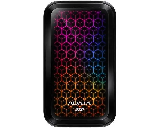 SSD extern ADATA SE770G RGB, 2TB, USB 3.2 Gen2 Type-C, Negru