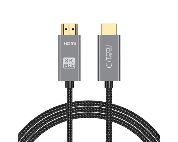 Cablu video TECH-PROTECT UltraBoost, HDMI 2.1 tata - HDMI 2.1 tata, 8K, 60Hz, 2m, Negru