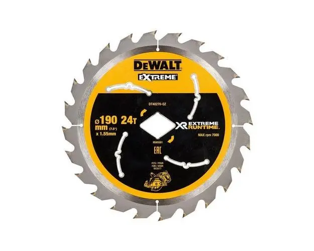 Panza fierastrau circular DeWALT EXTREME, pentru utilizare universala 190x1.55mm, 24 dinti