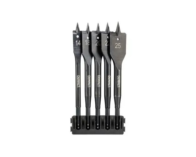 Burghie plate pentru lemn, 5 piese, DeWALT