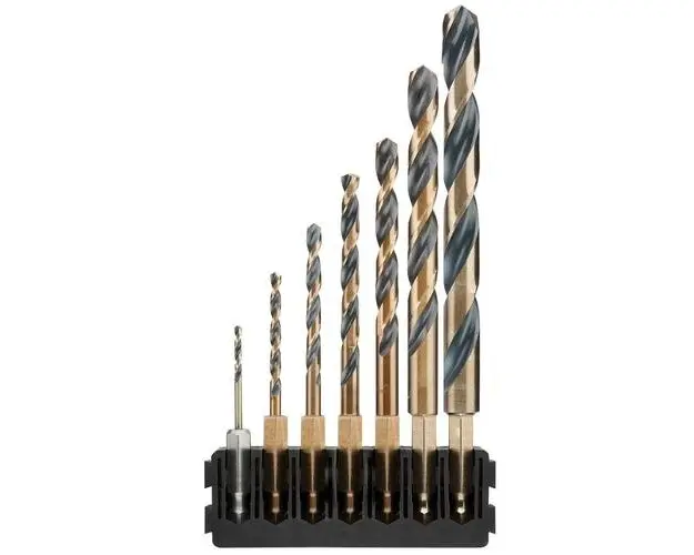 Set 7 burghie pentru metal cu prindere hexagonala, DeWalt
