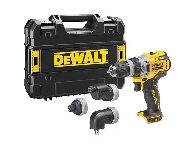 Masina de gaurit si insurubat cu cap interschimbabi DeWALT DCD703NT-XJ, 57 Nm, 1500 rpm, 57.5 Nm, Fara acumulatori si incarcator + Valiza transport TSTAK + 4 Mandrine