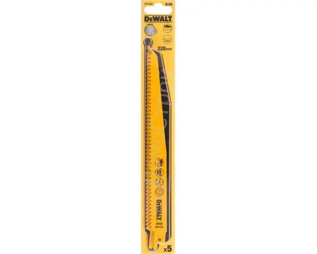 Set 5 lame de fierastrau, DeWALT, Otel, 228 mm, Galben