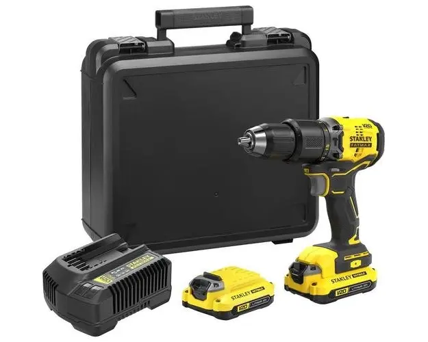 Masina de gaurit si insurubat cu percutie Stanley FatMax SFMCD715D2K-QW, 18 V, 1900 rpm, 60 Nm, 32300 bpm + 2 Acumulatori 2.0 Ah, Incarcator si Valiza transport