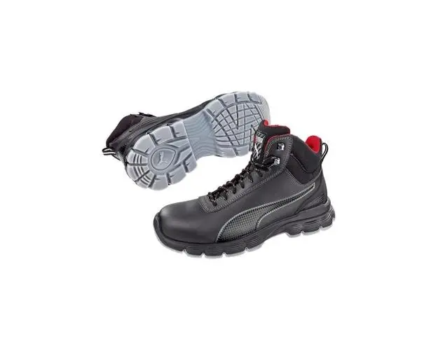 Pantofi de protectie Puma, Condor Black Mid, Piele naturala, S3 SRC, Rezistenta la perforare, 42 (Negru)