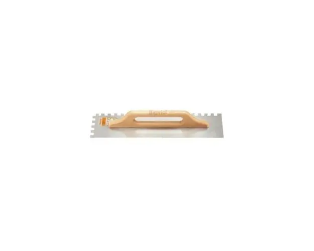 Gletiera zimtata 14x50 cm cu maner lemn, dinti 10mm, Kapriol