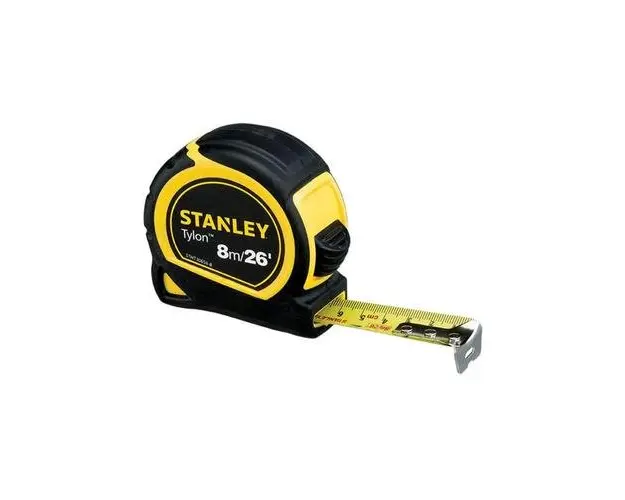 Ruleta profesionala , 8 m X 28 mm , 26', carcasa din cauciuc, rezistenta la impact, Stanley