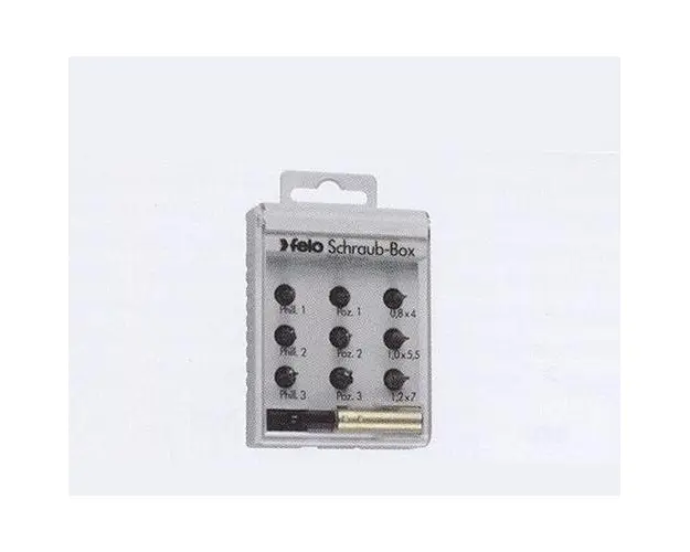 Set de 9 biti drepti, PZ, PH si suport magnetic pentru biti Felo