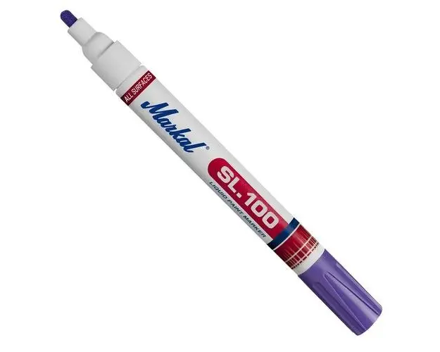 Marker permanent industrial cu vopsea MARKAL SL-100, violet, varf rotund 2 - 4 mm