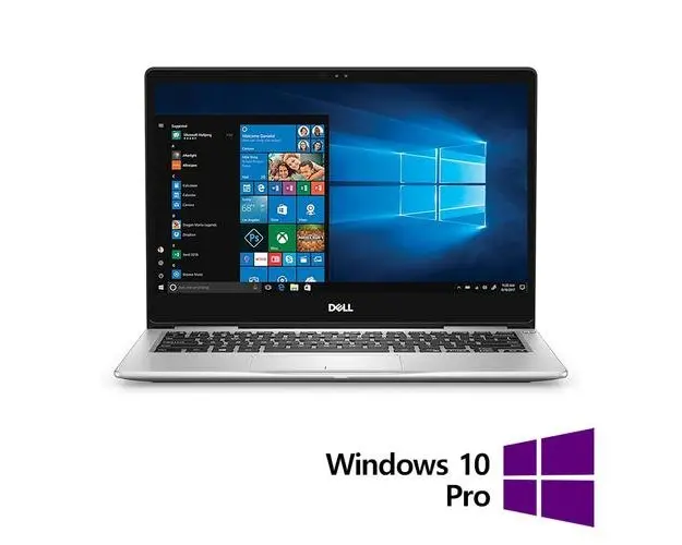 Laptop Refurbished Dell Inspiron 7380, Intel Core i7-8565U 1.80 - 4.60GHz, 8GB DDR4, 256GB SSD, 13.3 Inch Full HD, Webcam + Windows 10 Pro