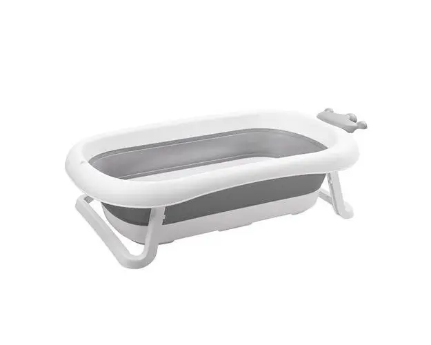 Cadita pliabila pentru bebelusi Lorelli Royal Grey, 83 cm, 0-12 luni, cu dop de scurgere, indicator de umplere, margini rotunjite