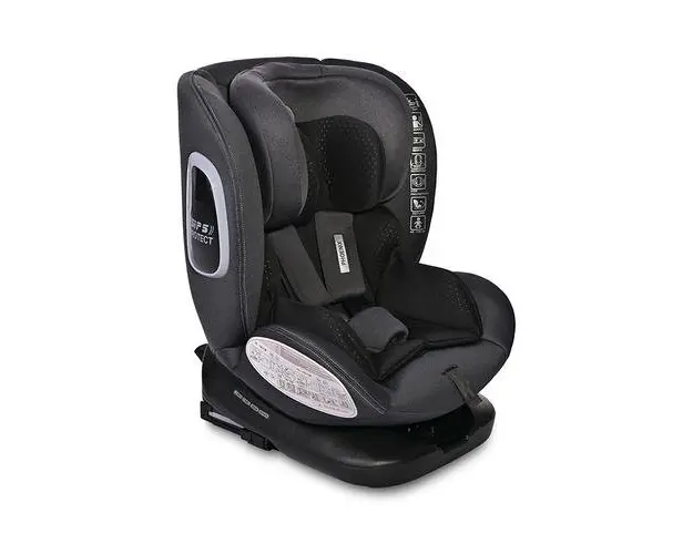 Scaun auto pentru copii Lorelli Phoenix Black Jasper, i-Size, Isofix, rotativ 360 grade, 0 luni-12 ani, 40-150 cm, pozitie de somn, protectie laterala in caz de impact, avertizare sonora cand centurile scaunului auto sunt decuplate
