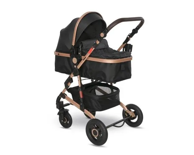 Carucior transformabil Lorelli Alba Premium, set adaptori pentru cosulet auto inclus, cadru din aluminium, pliere tip carte, geanta accesorii, suspensii, copertina cu filtru UV, plasa antiinsecte, acoperitoare picioare vreme rece