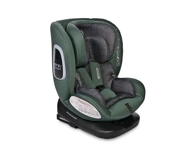Scaun auto pentru copii Lorelli Phoenix Green Pine, i-Size, Isofix, rotativ 360 grade, 0 luni-12 ani, 40-150 cm, pozitie de somn, protectie laterala in caz de impact, avertizare sonora cand centurile scaunului auto sunt decuplate