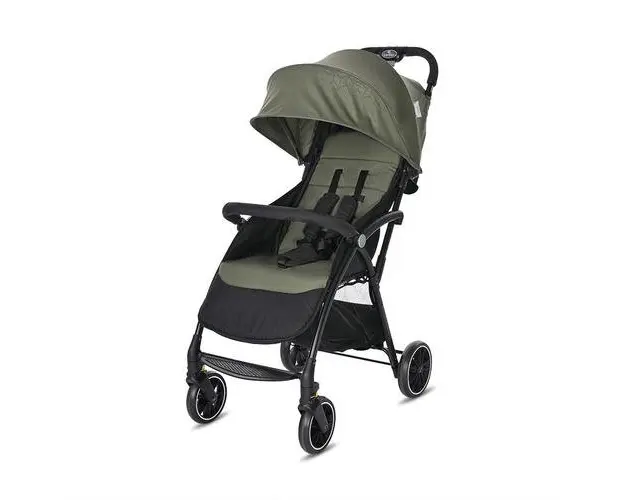 Carucior pentru nou-nascut Lorelli Fresh Green, ultra-light, 0 luni - 4 ani, pana la 22 kg, plasa contra insectelor, spatar si suport de picioare reglabil