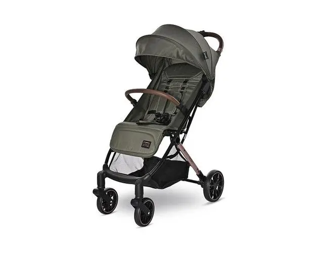 Carucior pentru nou-nascut Lorelli Ribera Green Aspen, tip troler, dimensiuni compatibile avion, 0 luni - 3 ani, maxim 15 Kg, spatar reglabil in multiple pozitii, copertina cu protectie solara, roti cu suspensie, pliere cu o singura mana
