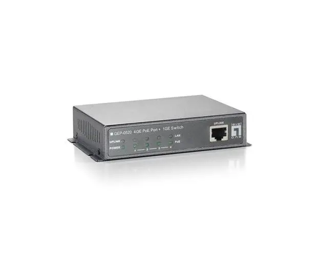 Switch LevelOne GEP-0520, 4 Porturi Gigabit, PoE (Argintiu)