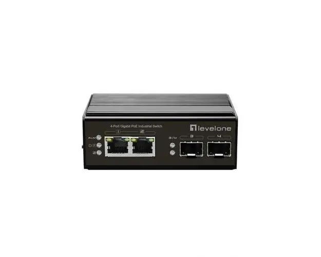 Switch industrial LevelOne IGP-0432, 2 Porturi Gigabit, PoE (Negru)