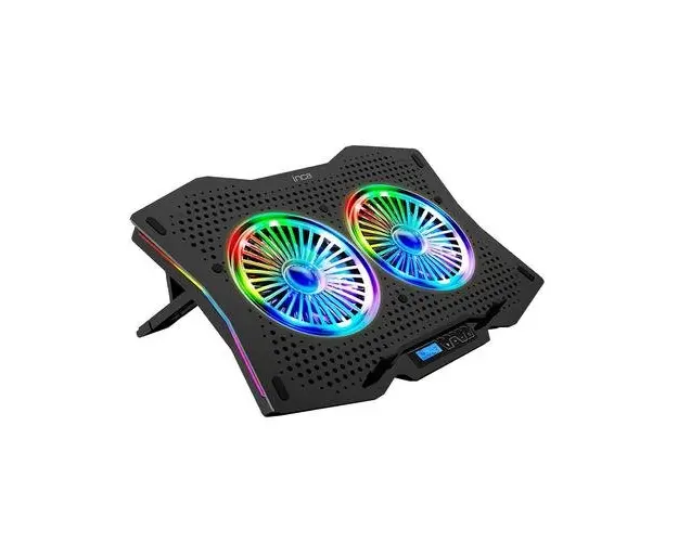 Cooler laptop Inca INC-606TGS, 410x280x34mm, 2xUSB, 10inch-18inch, 72 CFM, 1200 RPM (Negru)