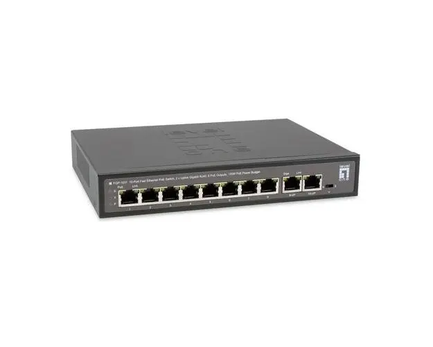 Switch LevelOne FGP-1031, Fast Ethernet, 10 Porturi, PoE (Negru)