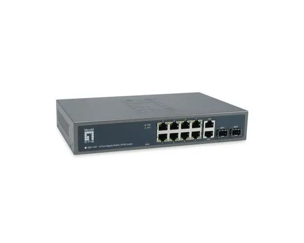 Switch LevelOne GEP-1221, Gigabit, 12 Porturi, PoE (Negru)