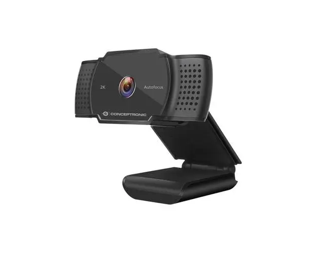 Camera web Conceptronic AMDIS02B, 5MP, 2K, Autofocus, Microfon, USB (Negru)