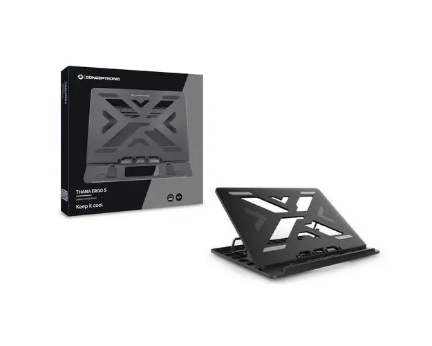 Stand laptop Conceptronic THANA03B, 15.6inch, 7 nivele de ajustare (Negru)