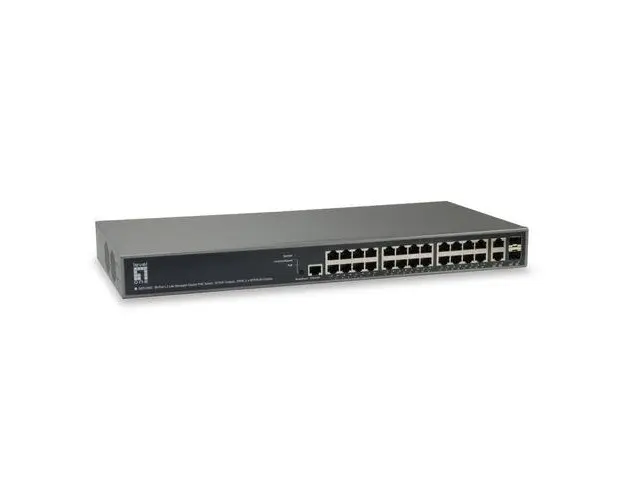 Switch LevelOne, 26 Porturi Gigabit, PoE (Negru)
