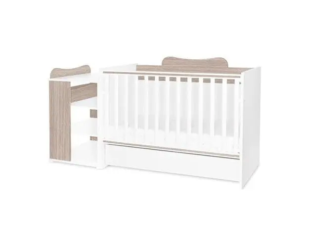 Patut modular multifunctional Lorelli Multi, 5 configurari diferite, 190 x 72 cm, Alb/Crem