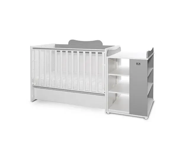 Patut modular multifunctional LORELLI Multi, 5 configurari diferite, 190 x 72 cm, Alb/Gri