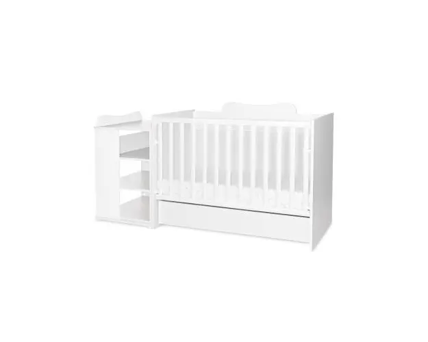 Patut modular multifunctional Lorelli Multi, 5 configurari diferite, 190 x 72 cm, Alb