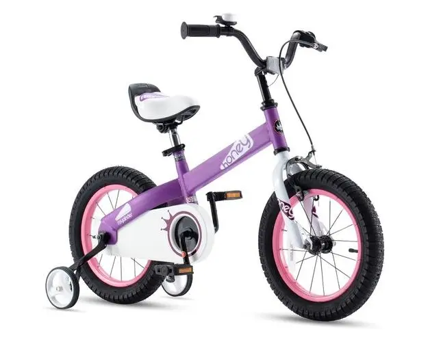 Bicicleta Copii 3-5 ani Royal Baby Honey Children 14inch, Roti 14 Inch, Frana fata C-Brake, Frana spate Torpedo, Roti Ajutatoare, Mov