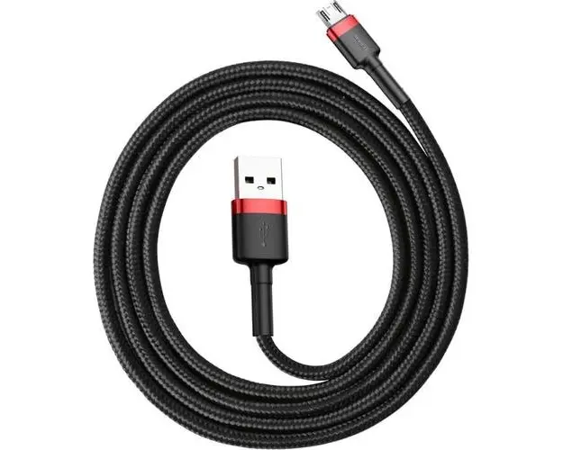 Cablu Date si Incarcare Baseus USB la MicroUSB Cafule, 1 m, CAMKLF-B91, Negru/Rosu