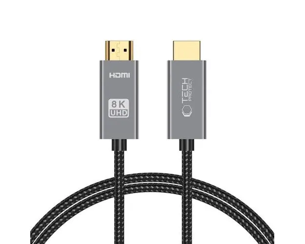 Cablu video TECH-PROTECT UltraBoost, HDMI 2.1 tata - HDMI 2.1 tata, 8K, 60Hz, 1m, Negru