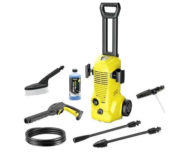 Aparat de spalat cu presiune Karcher K 2 Premium Car, 1400 W, 110 bar, 360 l/h, Set curatare auto: perie pentru spalare, duza pentru spumare, detergent auto 0.5 l