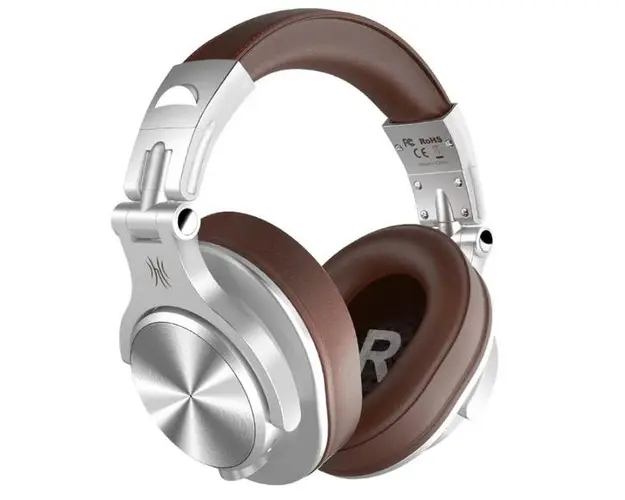 Casti Wireless profesionale OneOdio , Bluetooth 5.2, Jack 3.5 mm, Jack 6.35 mm, Difuzor 40 mm, Impedanta 32 Ohm, Acumulator 650 mAh (Argintiu)